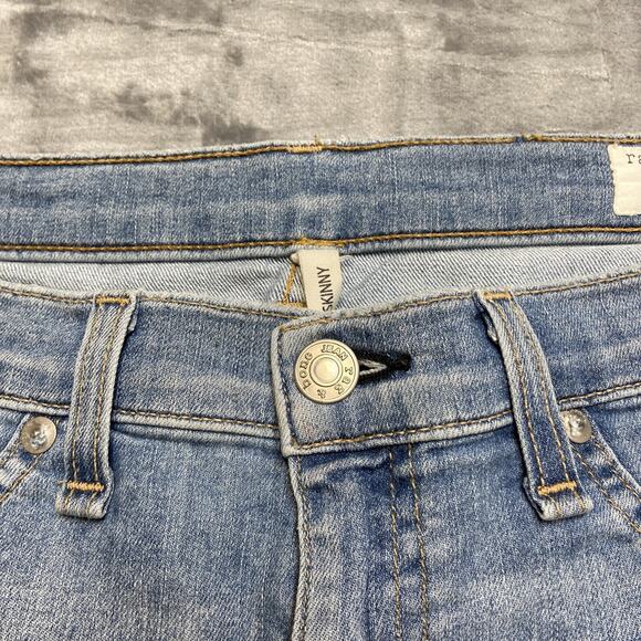 Rag &‎ Bone Distressed Skinny Jeans Women’s Size 29 Light Blue Denim - Picture 7 of 11